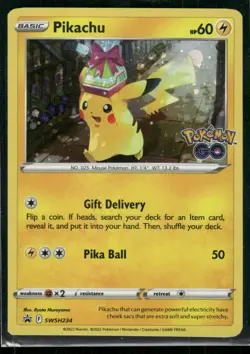 #SWSH234 Pikachu SWSH: Sword & Shield Promo Cards Pokemon GO Cosmos Holo - Image 1