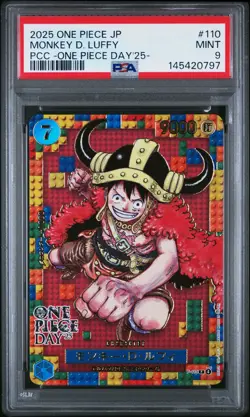 2025 ONE PIECE JPN PREM CARD COLL -ONE PIECE DAY'25- #110 MONKEY D. LUFFY PSA 9 - Image 1