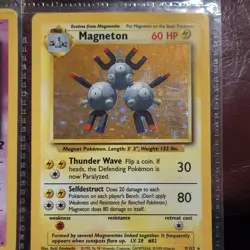 Pokemon TCG Magneton Base Set 9/102 Holo Rare 60 HP Card 1999 English - Image 1
