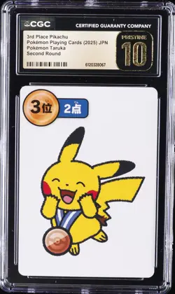 2025 POKEMON PLAYING CARDS JPN 3RD PLACE PIKACHU CGC 10 PRISTINE - Image 1