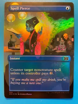 MTG 1x FOIL BORDERLESS Spell Pierce # 350 Double Masters 2022 Magic the x1 NM - Image 1