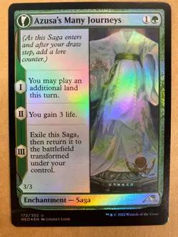 MTG 1x FOIL Azusa's Many Journeys # 172 Kamigawa: Neon Dynasty Magic the x1 NM - Image 1