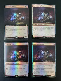 MTG- Ravenous Robots x4 - TMNT (1x Extended Art) - All FOIL - Image 1