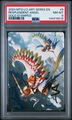 2023 MTG THE LOST CAVERNS OF IXALAN ART SER GOLD STAMPED RESPLENDENT ANGEL PSA 8 - Image 1
