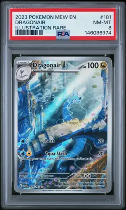 2023 POKEMON MEW EN-151 ILLUSTRATION RARE #181 DRAGONAIR PSA 8 - Image 1