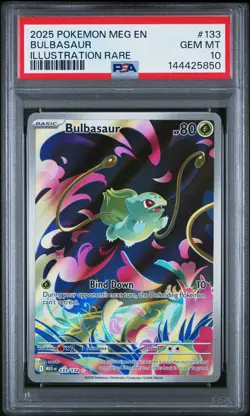 2025 POKEMON MEG EN-MEGA EVOLUTION ILLUSTRATION RARE #133 BULBASAUR PSA 10 - Image 1