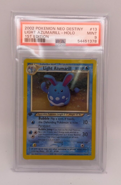 Pokemon 2002 Neo Destiny 1st Ed. Light Azumarill Holo - PSA 9 MINT #13/105 Swirl - Image 1