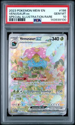 2023 POKEMON MEW EN-151 SPECIAL ILLUSTRATION RARE #198 VENUSAUR EX PSA 10 - Image 1