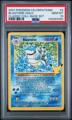 2021 POKEMON CELEBRATIONS CLASSIC COLL #2 BLASTOISE-HOLO PSA 10 - Image 1