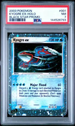 2003 POKEMON BLACK STAR PROMO #001 KYOGRE EX-HOLO PSA 7 - Image 1