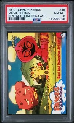 1999 TOPPS POKEMON THE MOVIE EDT REST & RELAXATION AT LAST MOVIE EDITION PSA 8 - Image 1