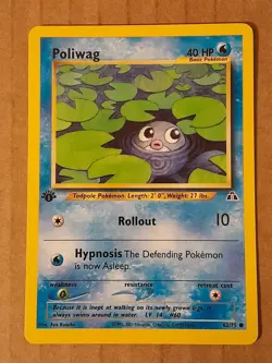 Pokemon Poliwag 62/75 Neo Discovery 1st Edition NM See Pictures - Image 1