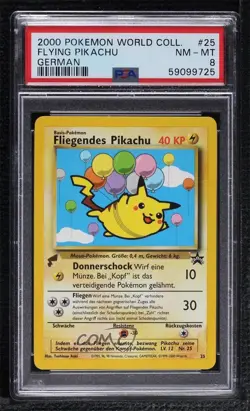 Flying Pikachu (German) Pokemon World Collection Promo PSA 8 2000 - Image 1