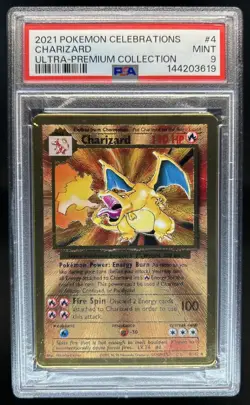 2021 Pokemon Celebrations UPC Charizard Metal #4 PSA 9 - Image 1