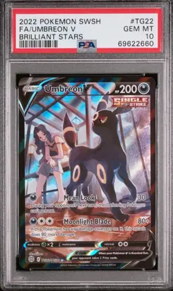 PSA 10 GEM 2022 POKEMON UMBREON V FULL ART TG22/TG30 SWSH BRILLIANT STARS 🔥🔥 - Image 1