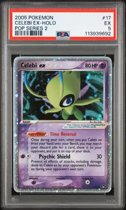2005 POKEMON POP SER 2 #17 CELEBI EX-HOLO PSA 5 - Image 1