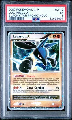 2007 POKEMON DIAMOND & PEARL BLACK STAR PROMO HOLO #DP12 LUCARIO LV.X PSA 5 - Image 1