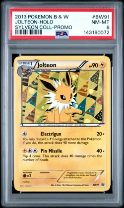 2013 POKEMON B&W PROMO SYLVEON COLL #BW91 JOLTEON-HOLO PSA 8 - Image 1