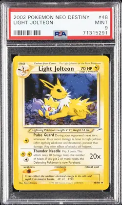 2002 POKEMON NEO DESTINY #48 LIGHT JOLTEON PSA 9 - Image 1