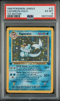 1999 POKEMON JUNGLE 1ST ED #12 VAPOREON-HOLO PSA 6 - Image 1