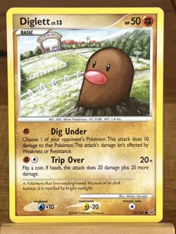 Pokemon TCG Diglett 72/127 Platinum Base Set Common - Image 1