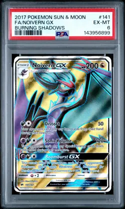 2017 POKEMON SUN & MOON BURNING SHADOWS #141 FULL ART/NOIVERN GX PSA 6 - Image 1