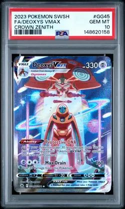 2023 POKEMON SWORD & SHIELD CROWN ZENITH #GG45 FULL ART/DEOXYS VMAX PSA 10 - Image 1