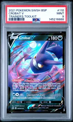 2021 POKEMON SWSH BLACK STAR PROMO TRAINER'S TOOLKIT 2021 #110 CROBAT V PSA 9 - Image 1