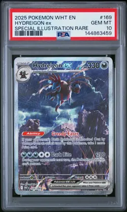 2025 Pokemon WHT En Hydreigon Ex Special Illustration Rare #169 PSA 10 Gem - Image 1