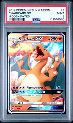 2019 POKEMON SUN & MOON HIDDEN FATES #9 CHARIZARD GX PSA 9 - Image 1