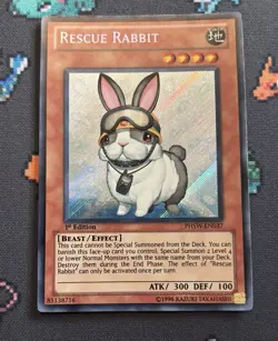 Yugioh Rescue Rabbit PHSW-EN037 1st Secret Rare NM/VLP - Image 1