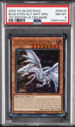 2024 YU-GI-OH! 1ST ED-ULTRA RARE BLUE-EYES ALTERNATIVE WHITE DRAGON PSA 8 - Image 1