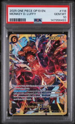 2025 ONE PIECE OP10-ROYAL BLOOD #118 MONKEY D. LUFFY PSA 10 - Image 1