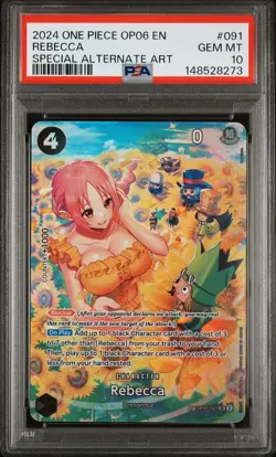 2024 ONE PIECE OP06-WINGS OF THE CAPTAIN SPECIAL ALTERNATE ART REBECCA PSA 10 - Image 1