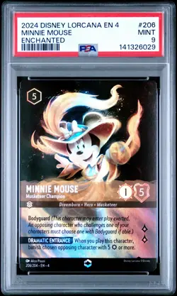 2024 DISNEY LORCANA EN 4-URSULA'S RETURN ENCHANTED #206 MINNIE MOUSE PSA 9 - Image 1