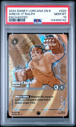 2024 DISNEY LORCANA EN 6-AZURITE SEA ENCHANTED WRECK-IT RALPH - HAM HANDS PSA 10 - Image 1