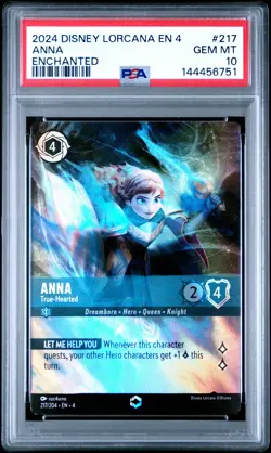 2024 DISNEY LORCANA EN 4-URSULA'S RETURN ENCHANTED ANNA TRUE-HEARTED PSA 10 - Image 1