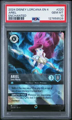 2024 DISNEY LORCANA EN 4-URSULA'S RETURN ENCHANTED ARIEL - SONIC WARRIOR PSA 10 - Image 1
