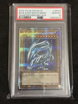 YuGiOh PSA10 Blue Eyes White Dragon 25th Quarter Century Secret Rare - Image 1