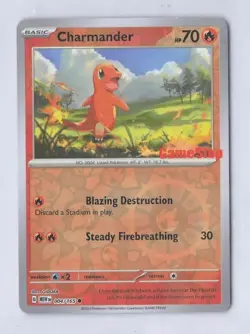 Charmander 004/165 Gamestop Stamped Promo Reverse Holo SEALED Pokemon NM/MINT - Image 1