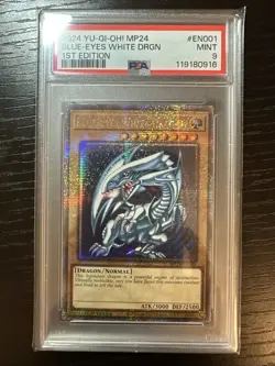 Yugioh Blue-Eyes White Dragon Quarter Century Secret Rare MP24-EN001 PSA 9 MINT - Image 1