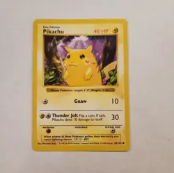 Red Cheeks Pikachu Base Set Shadowless, Common Card 58/102, 1999 - Image 1