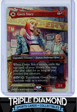 Magic The Gathering Spider-Man Gwen Stacy/Ghost-Spider Borderless #202 C708 - Image 1