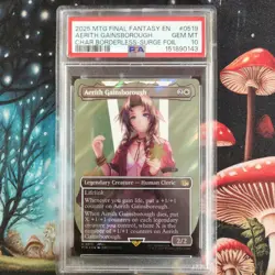 PSA 10 GEM MINT Aerith Gainsborough 0519 Borderless Surge Foil Final Fantasy MTG - Image 1