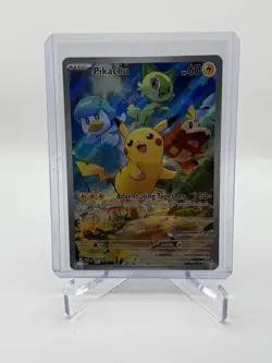 Pokemon: Paldea Evolved - Pikachu 027 Black Star Promo Pokemon Center Stamp - Image 1