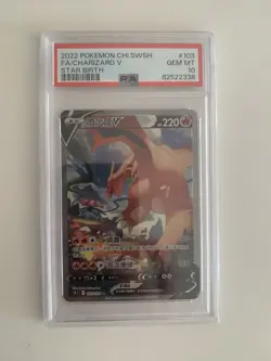 2022 Pokemon Sword & Shield Charizard V 103/100 Star Birth PSA Gem Mint 10 - Image 1