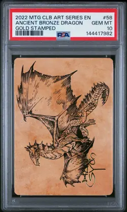 2022 MAGIC THE GATHERING GOLD STAMPED #58 ANCIENT BRONZE DRAGON PSA 10 - Image 1