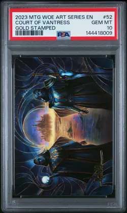 2023 MTG WILDS OF ELDRAINE ART SER GOLD STAMPED #52 COURT OF VANTRESS PSA 10 - Image 1