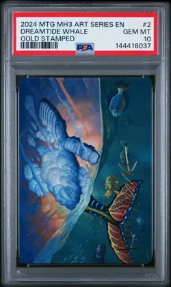 2024 MTG MODERN HORIZONS 3 ART SERIES GOLD STAMPED #2 DREAMTIDE WHALE PSA 10 - Image 1