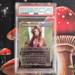 PSA 10 GEM MINT Aerith Gainsborough 0519 Borderless Surge Foil Final Fantasy MTG - Image 1